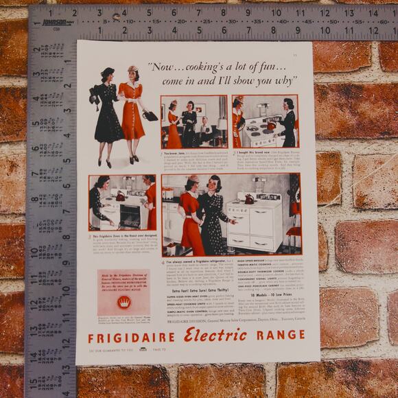 1940 Retro Kitchen Cooking Print Ad for Vtg Frigidaire Electric Range 9.5x12.75 - Picture 5 of 13